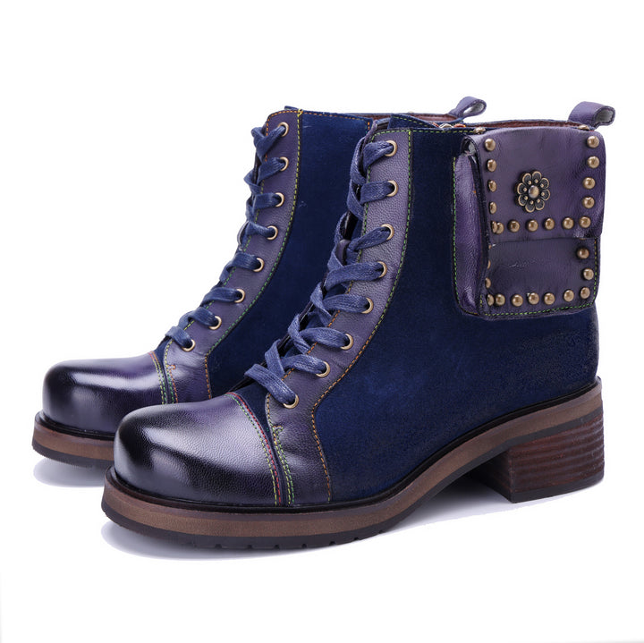 Midnight Charm Lace-Up Ankle Boots