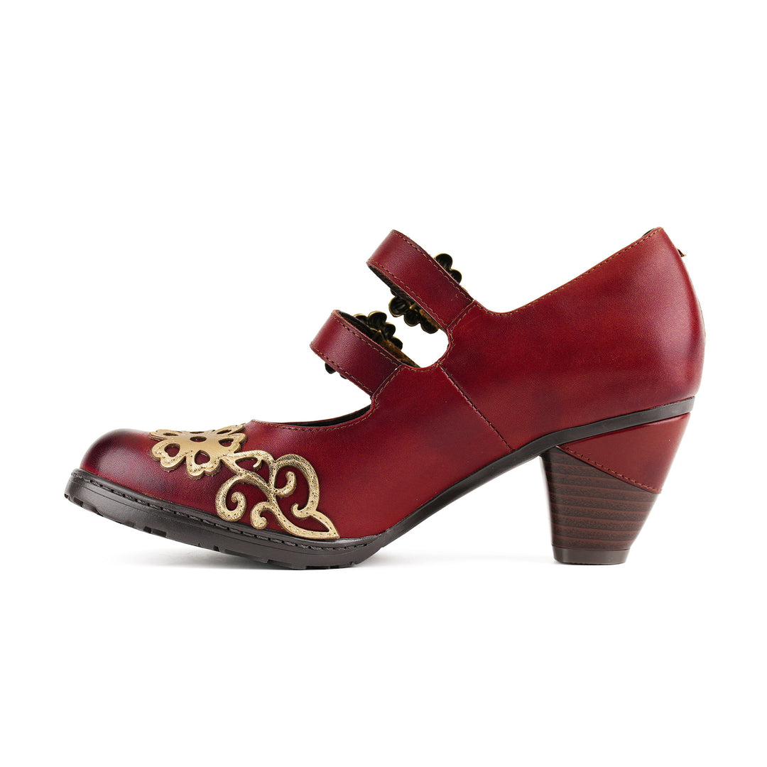 Vintage Burgundy Mary Jane Pumps