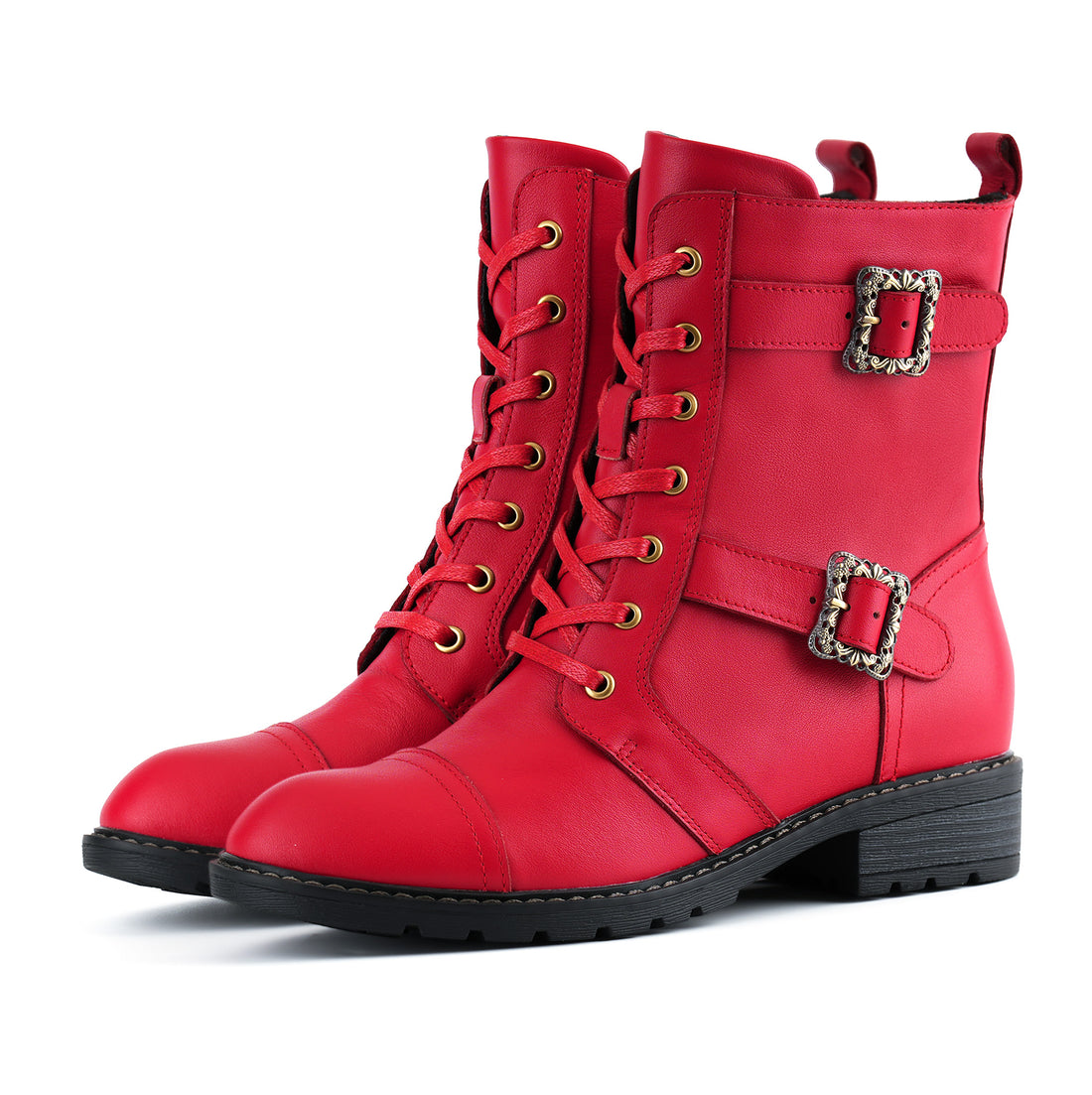 Timeless Grace Floral Lace-Up Flat Ankle Boots