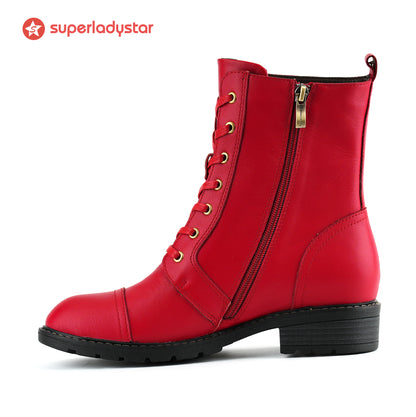 Timeless Grace Floral Lace-Up Flat Ankle Boots