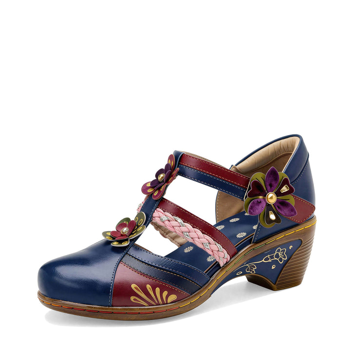 Women Bohemian Leather Printing Stitching Non-slip Breathable Sandals