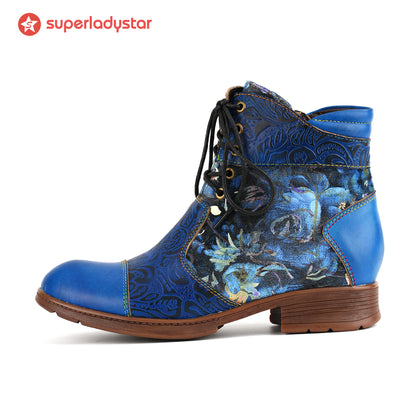 Midnight Blossom Lace-up Tornozelas (pré-encomenda)