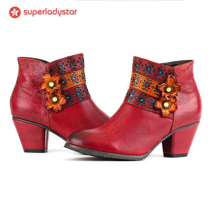 Botines de mosaico carmesí
