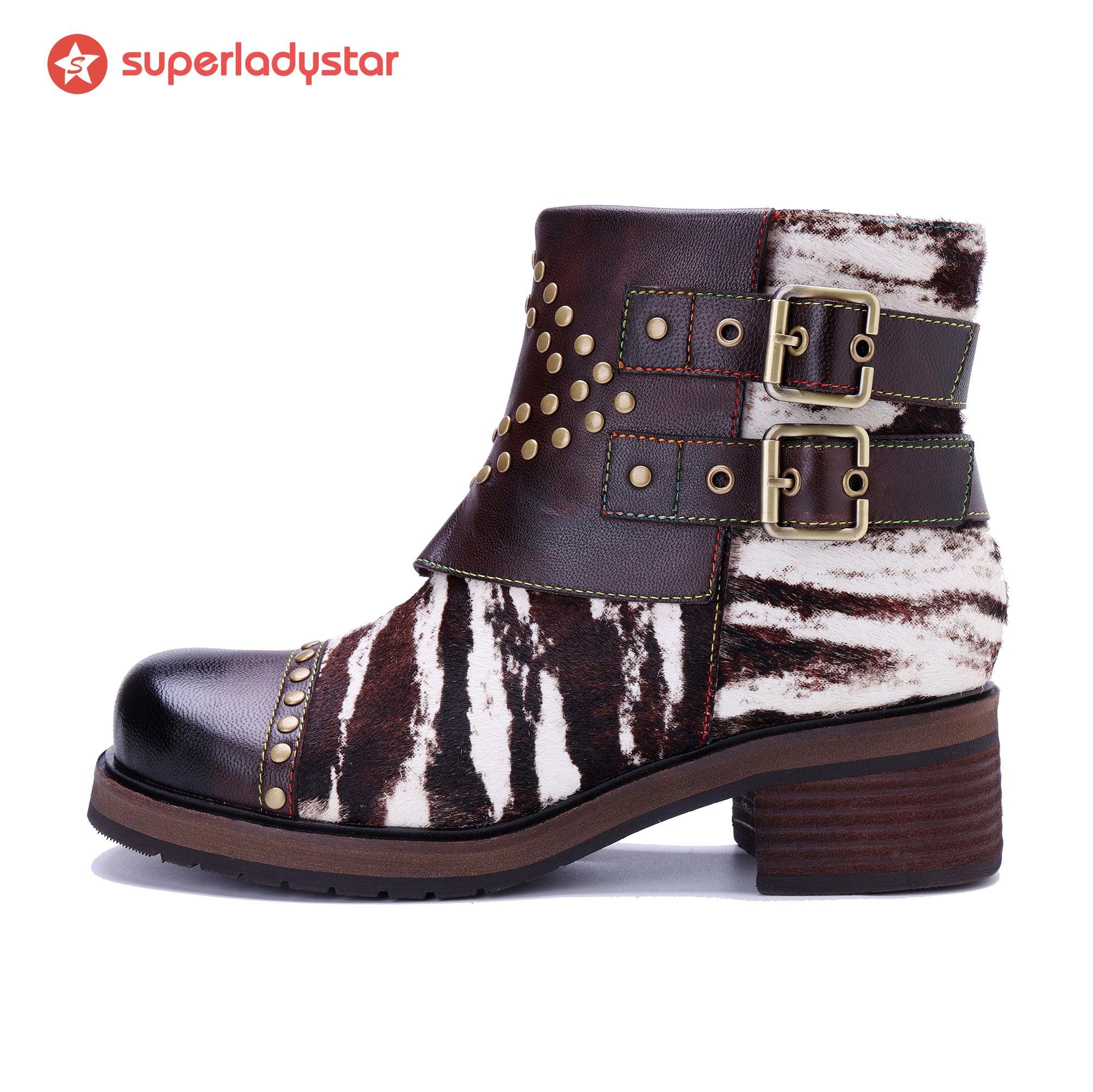 Wild Zebra Flat Ankle Boots