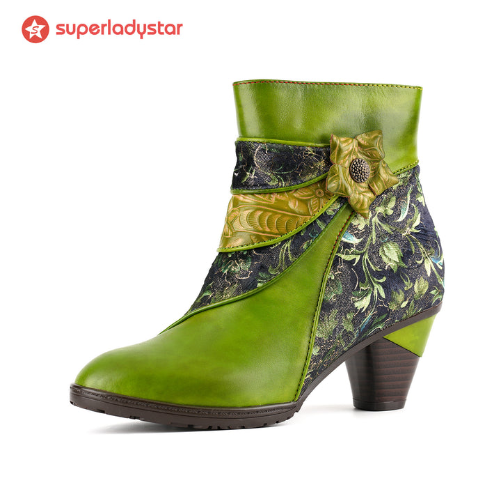 Handmade Nature Bloom Ankle Boots