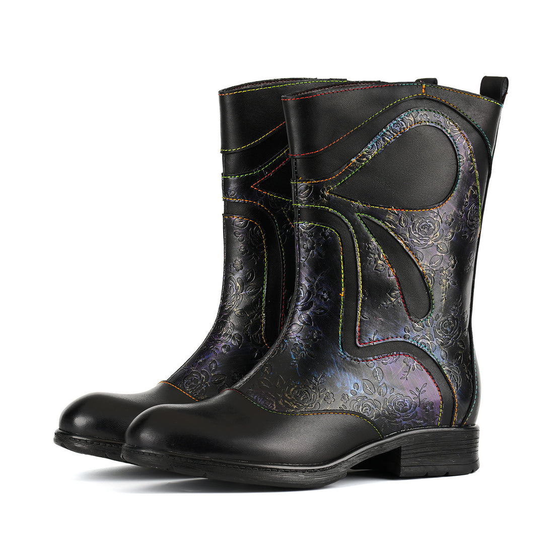 Botas de tornozelo Bloom iridescentes feitas à mão