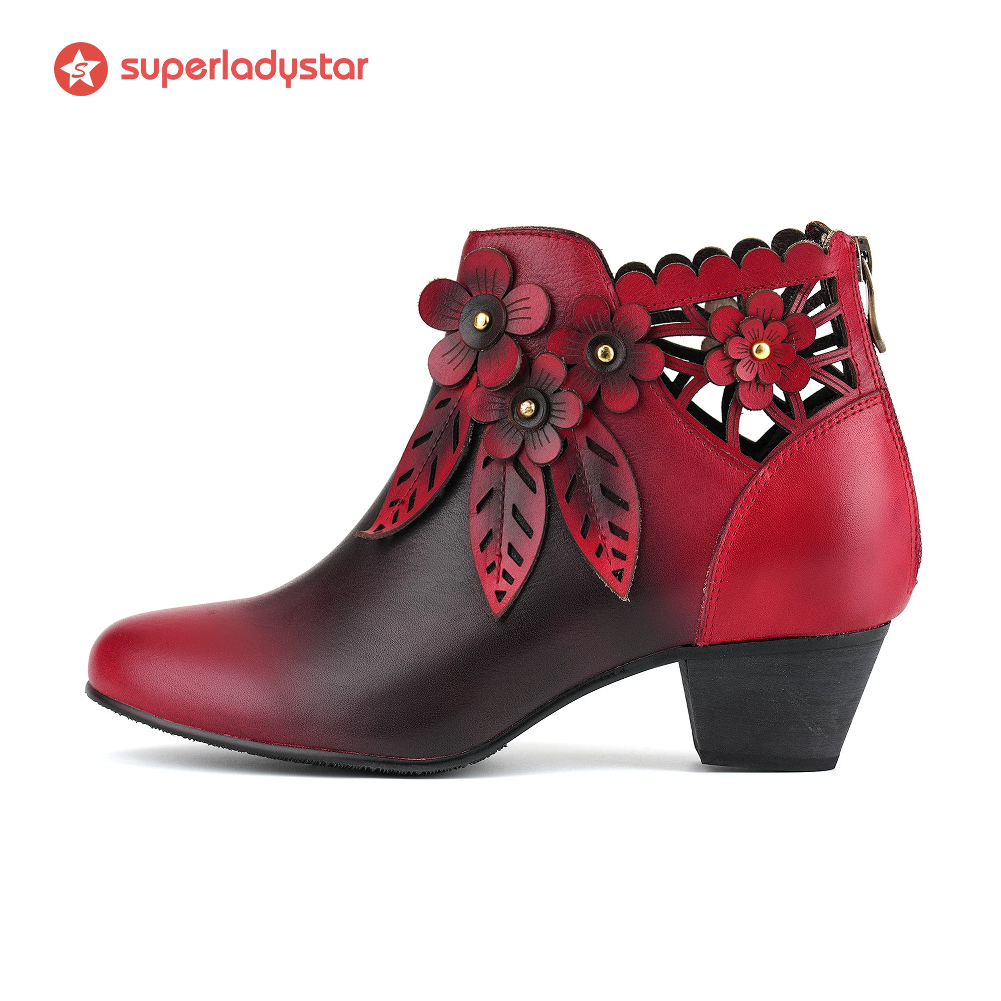 Blooming Elegance Floral Ankle Boots