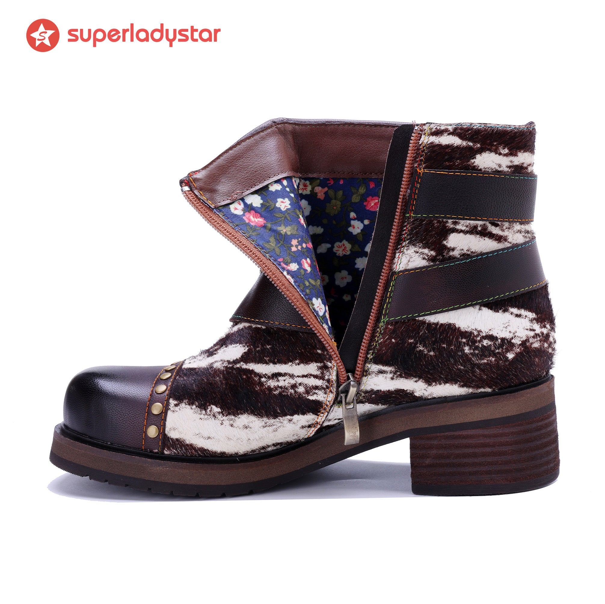 Wild Zebra Flat Ankle Boots
