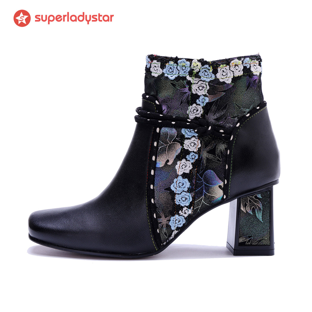 Midnight Bloom Ankle Boots