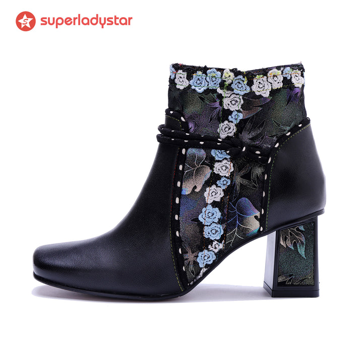 Midnight Bloom Ankle Boots