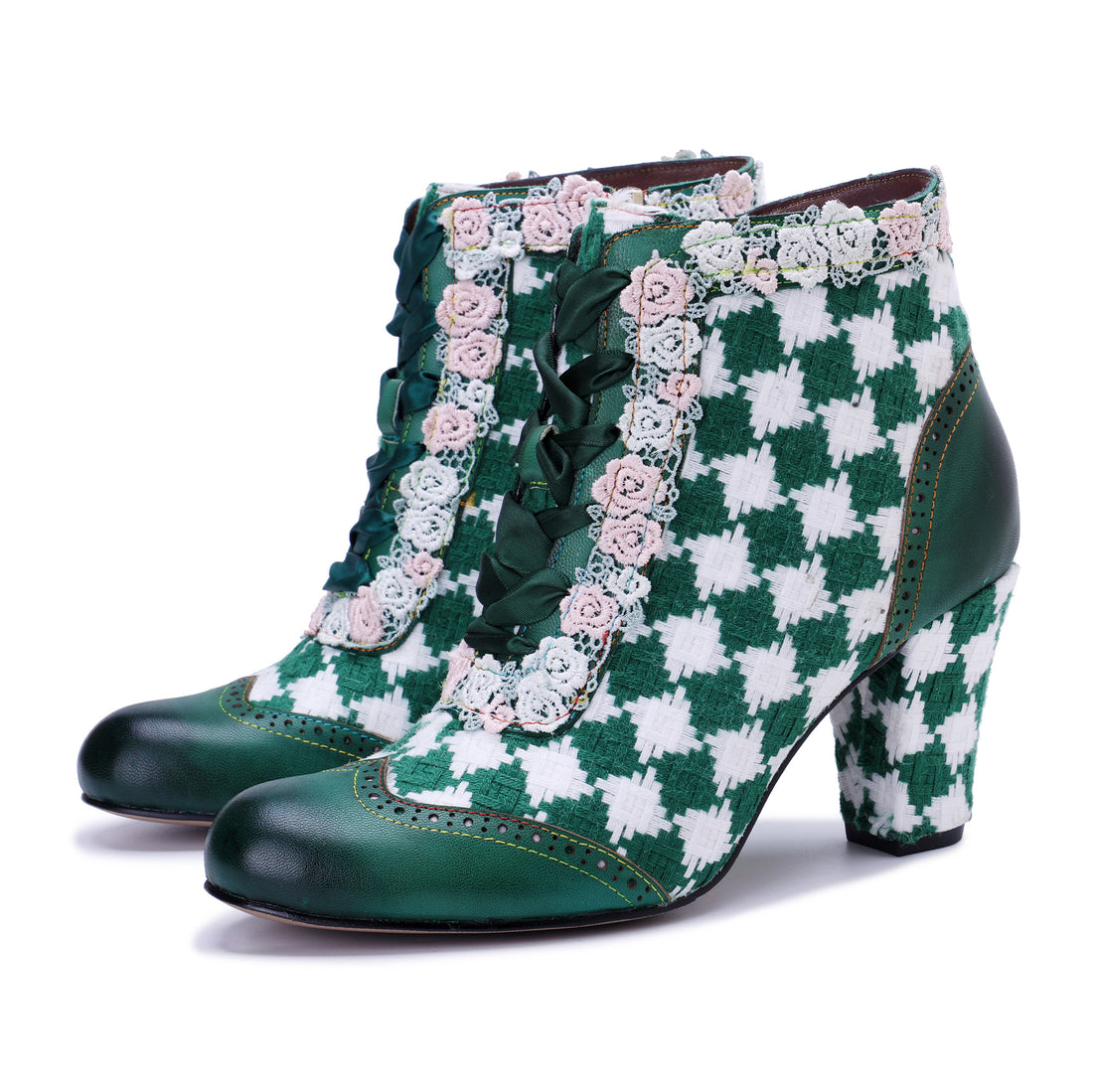 Emerald Artistic Floral Lace Boots
