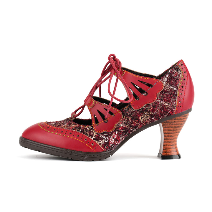 Vintage Charm Lace-Up Pumps