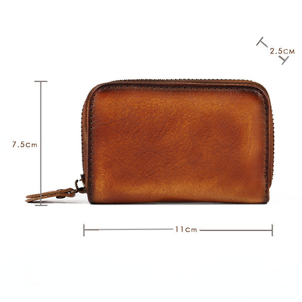 Mini Solid Color Vintage Soft Leather Wallet