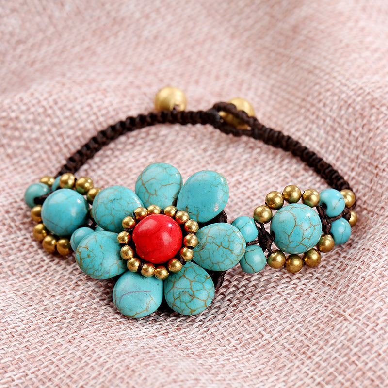 Bracelet tissé à la main à floral bohème