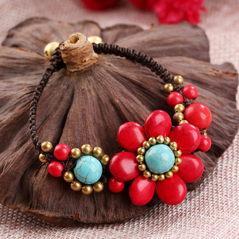 Bracelet tissé à la main à floral bohème