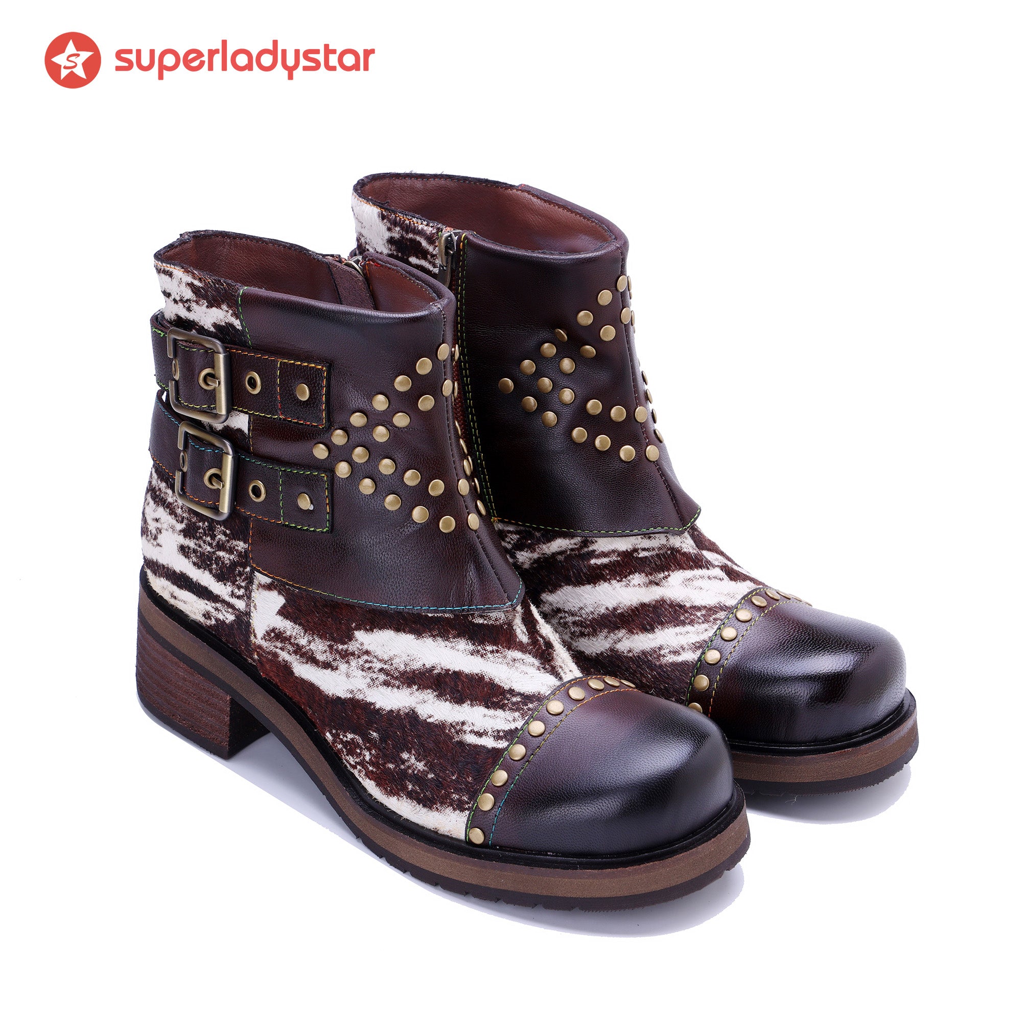 Wild Zebra Flat Ankle Boots