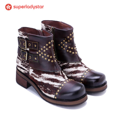 Wild Zebra Flat Ankle Boots