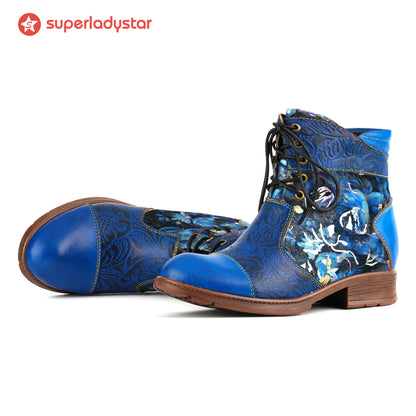Midnight Blossom Lace-up Tornozelas (pré-encomenda)