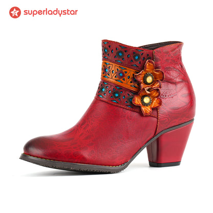 Botines de mosaico carmesí