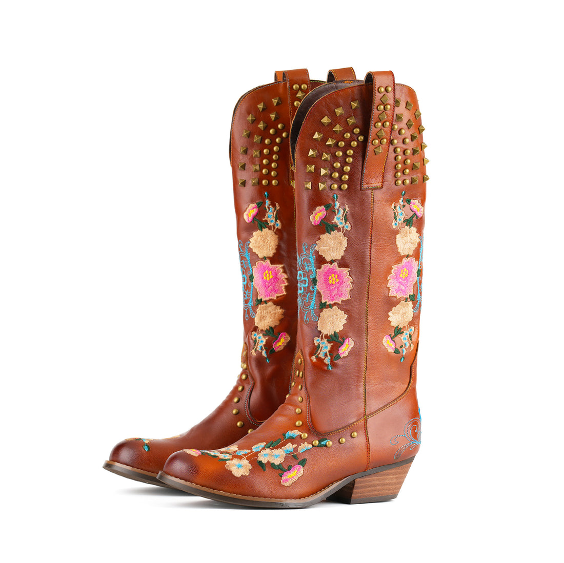 Wildflower Studded Leather Boots