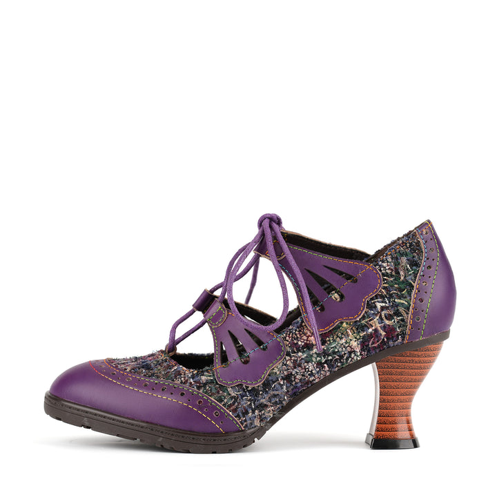 Vintage Charm Lace-Up Pumps