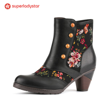 Midnight Garden Button Ankle Boots(Pre-order)