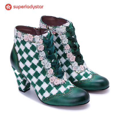 Bottes de dentelle florale artistique émeraude