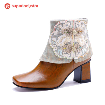 Bottes de cheville brodées
