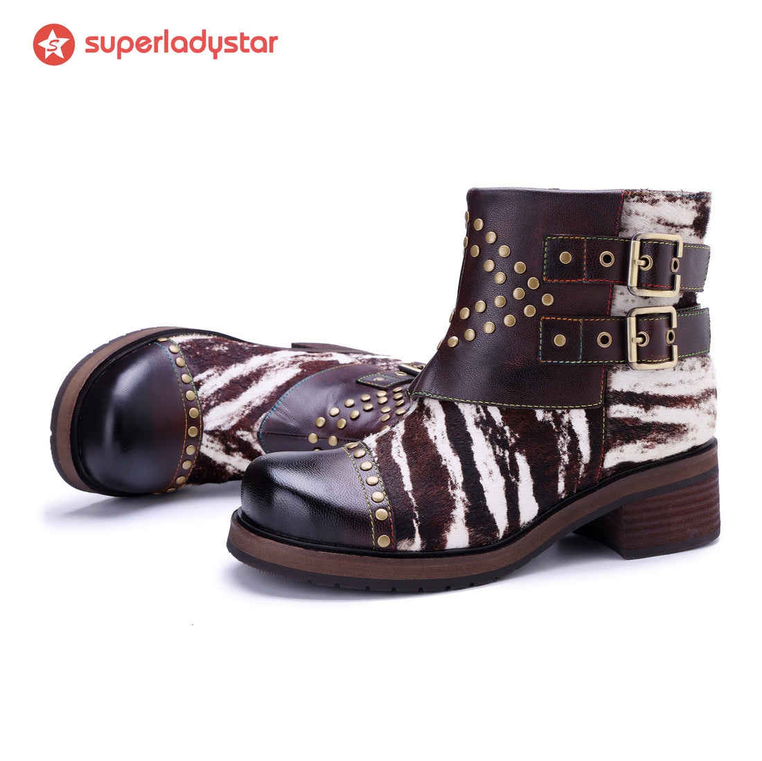 Wild Zebra Flat Ankle Boots