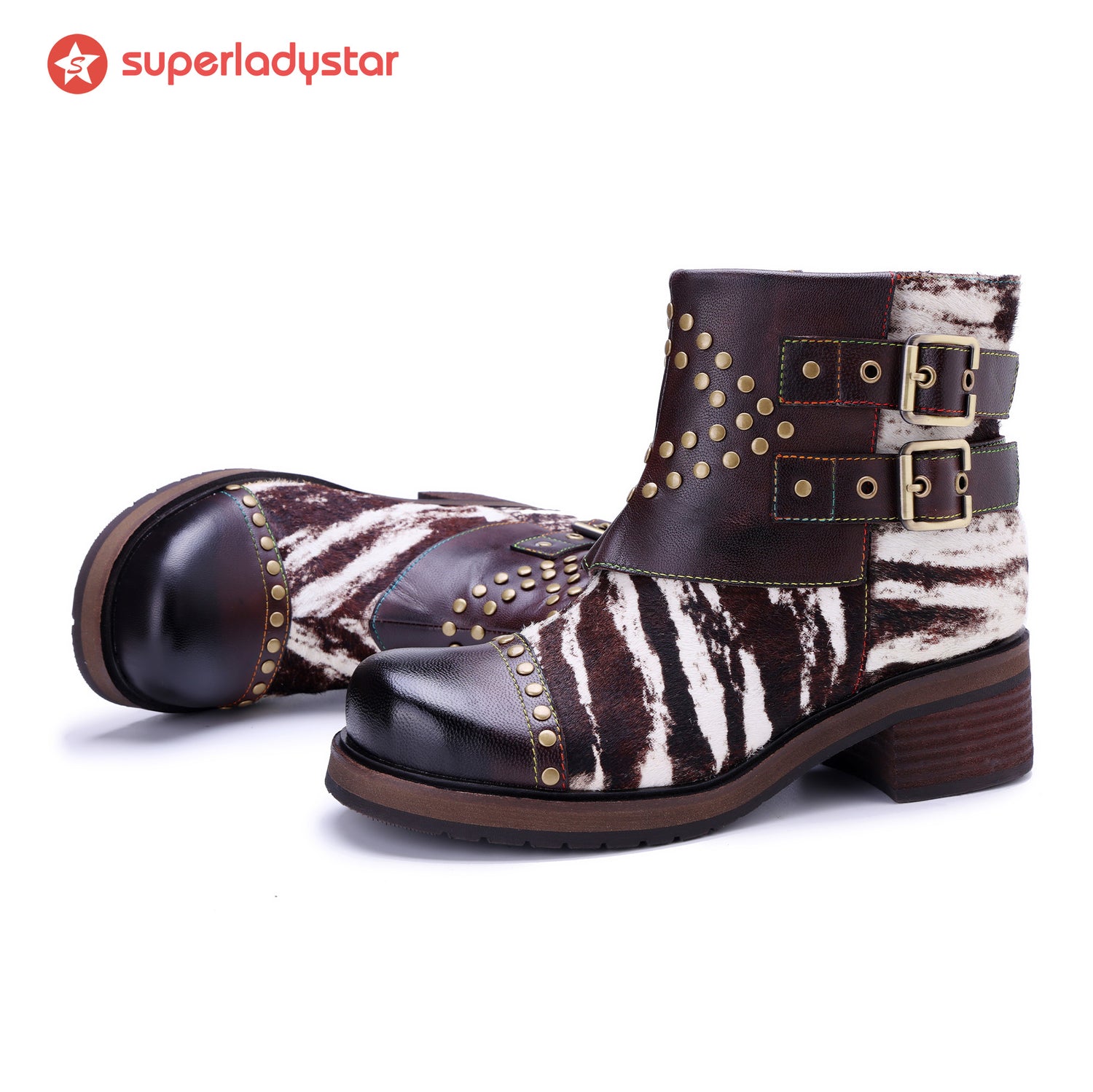 Wild Zebra Flat Ankle Boots