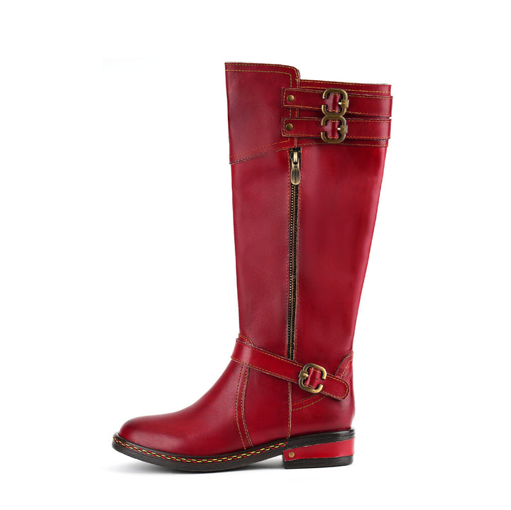 Scarlet Charm Buckle Boots