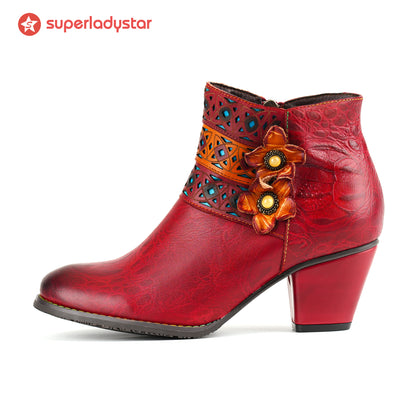 Botines de mosaico carmesí