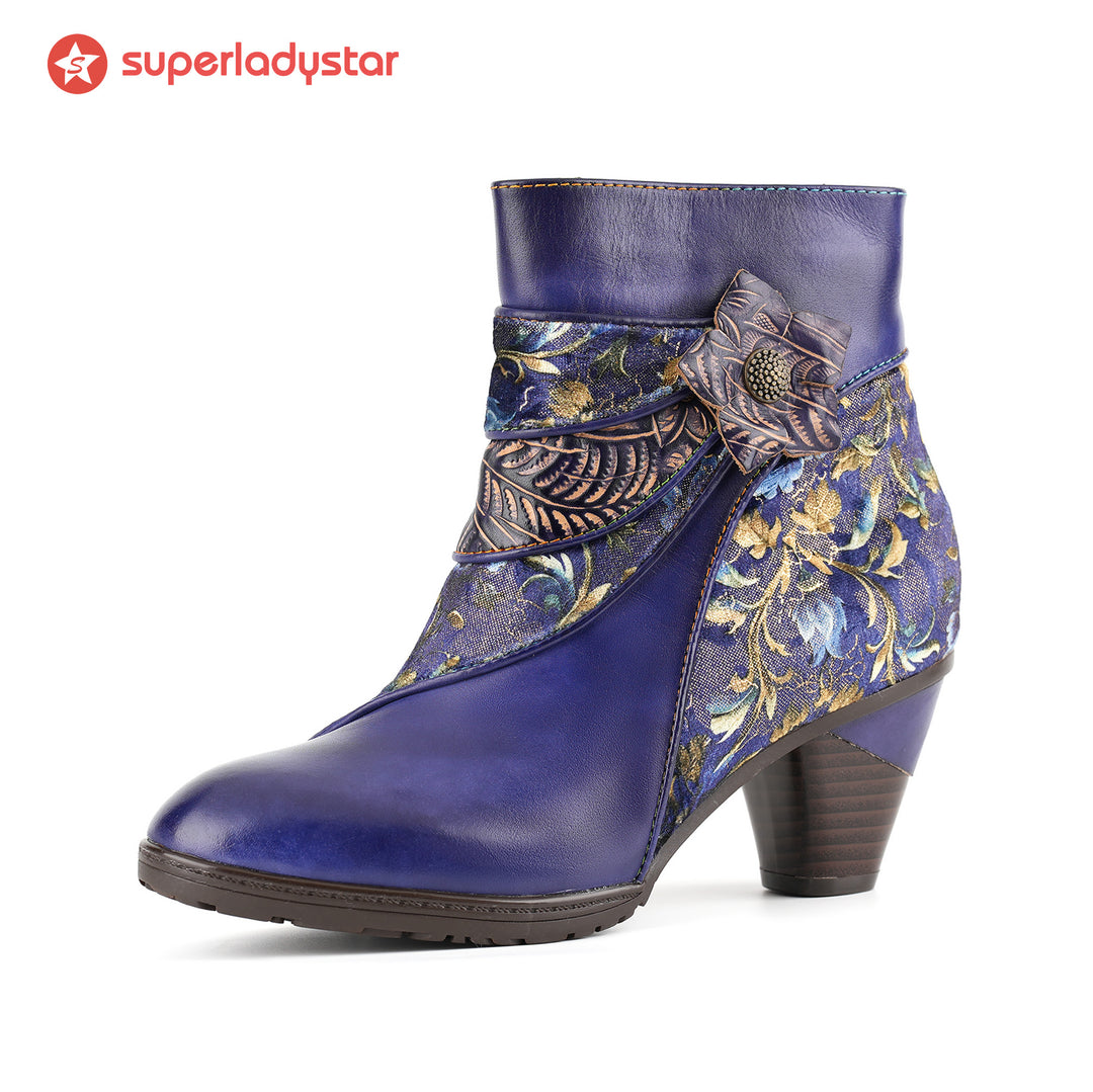 Handmade Nature Bloom Ankle Boots