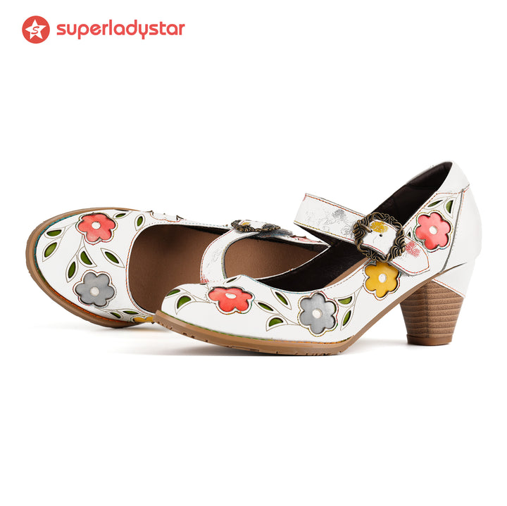 Retro Blossom Elegant Pumps