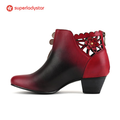 Blooming Elegance Floral Ankle Boots