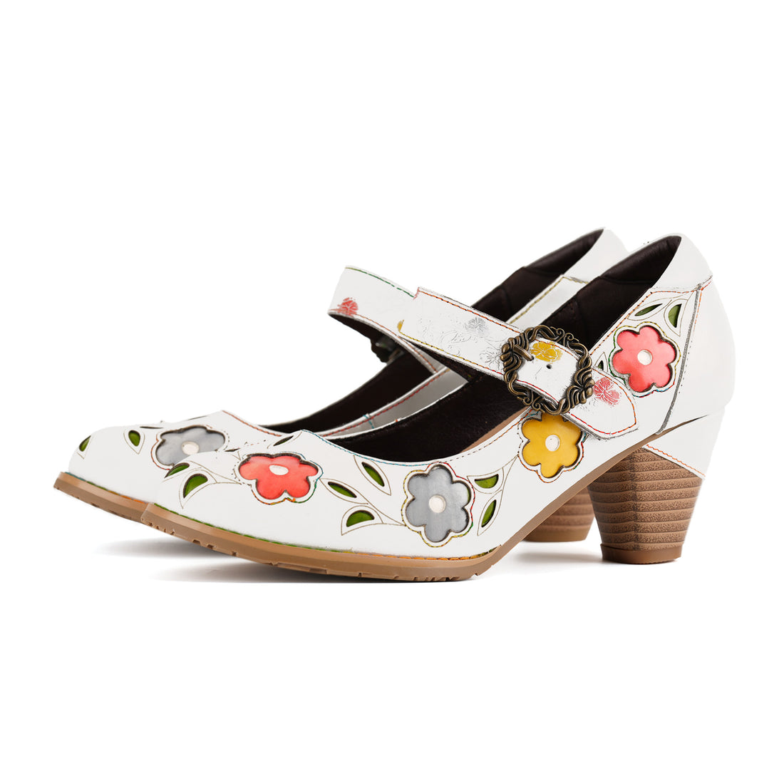 Bombas elegantes de flor retro