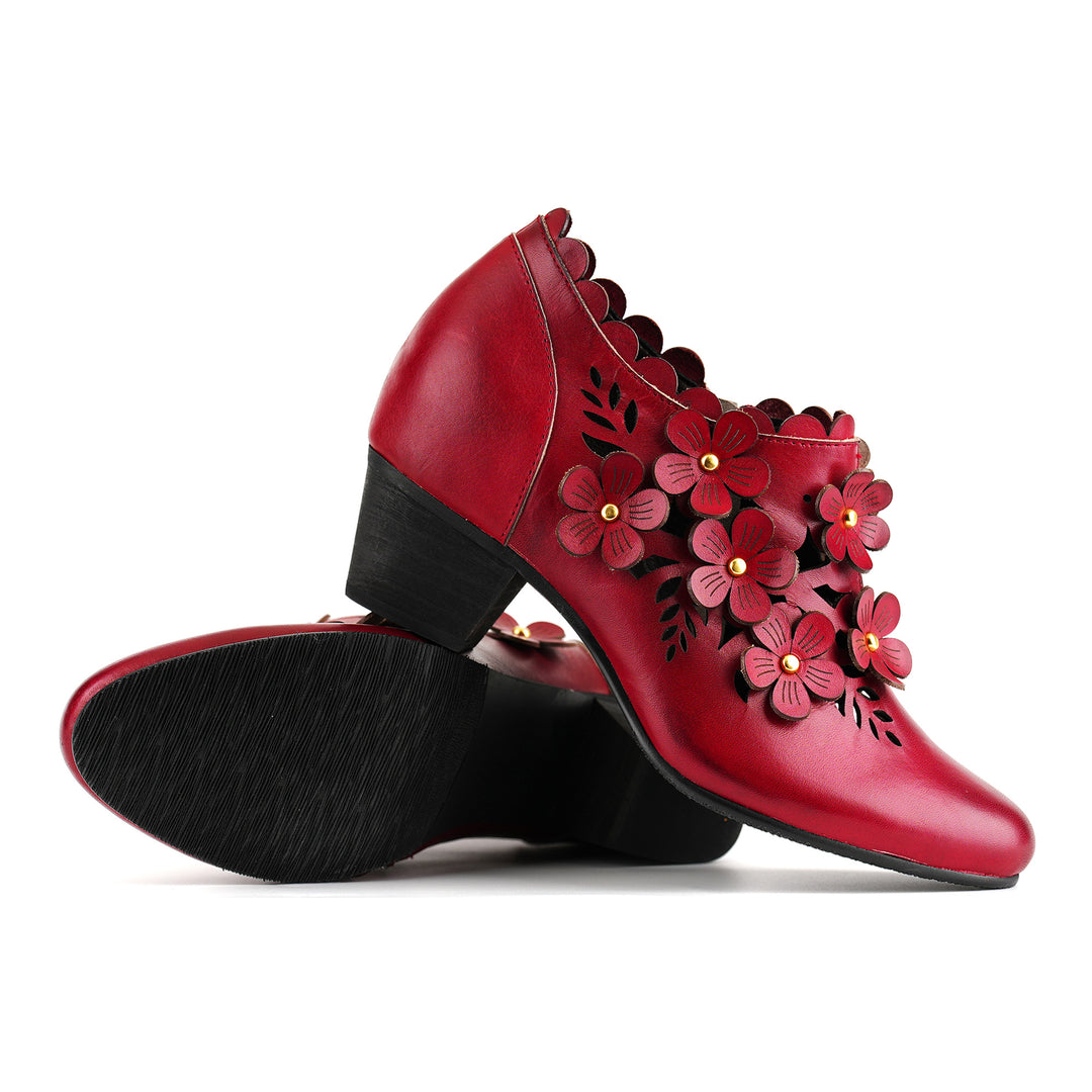 Scarlet Bloom Cut-out Pumps