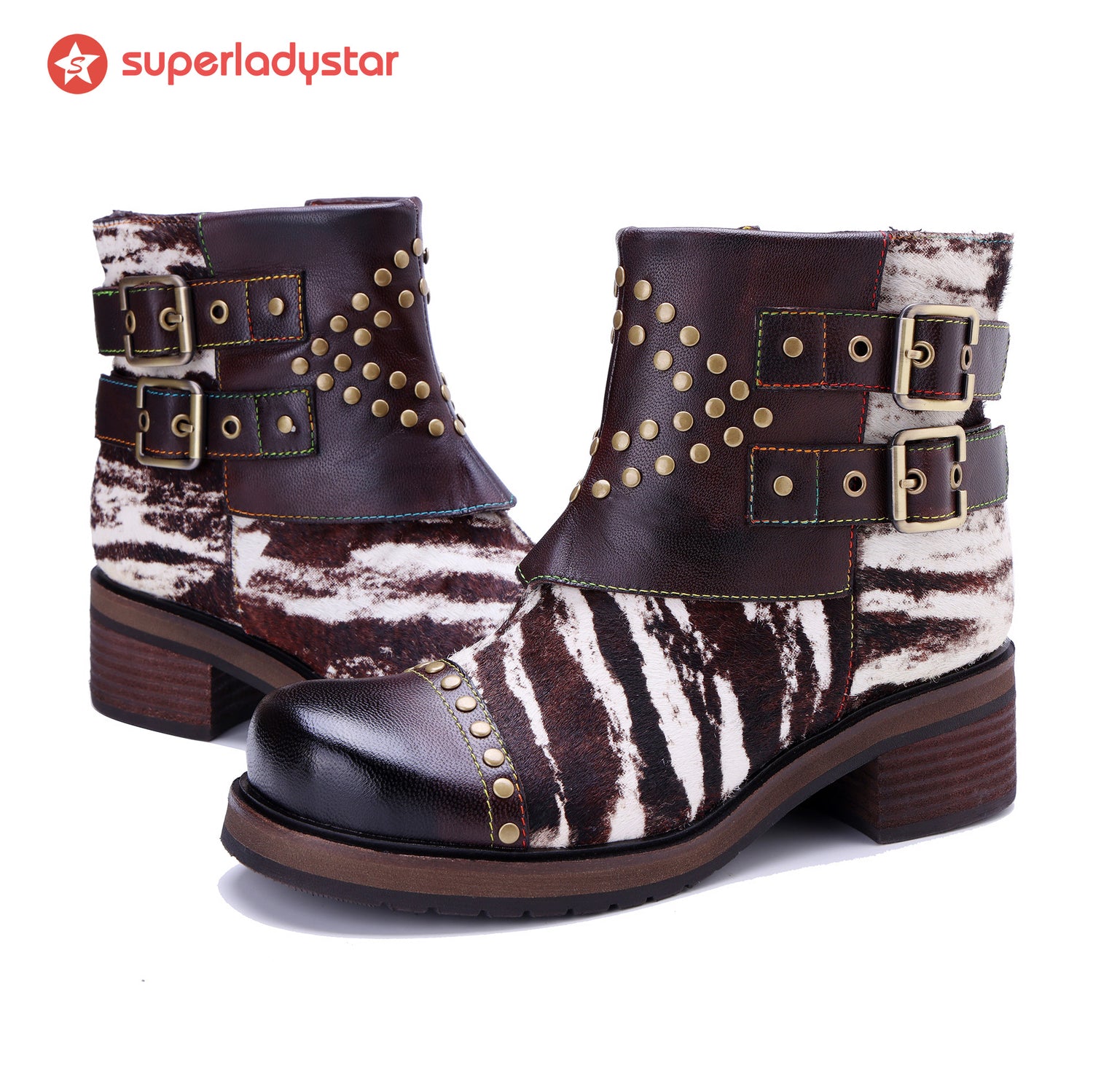 Wild Zebra Flat Ankle Boots