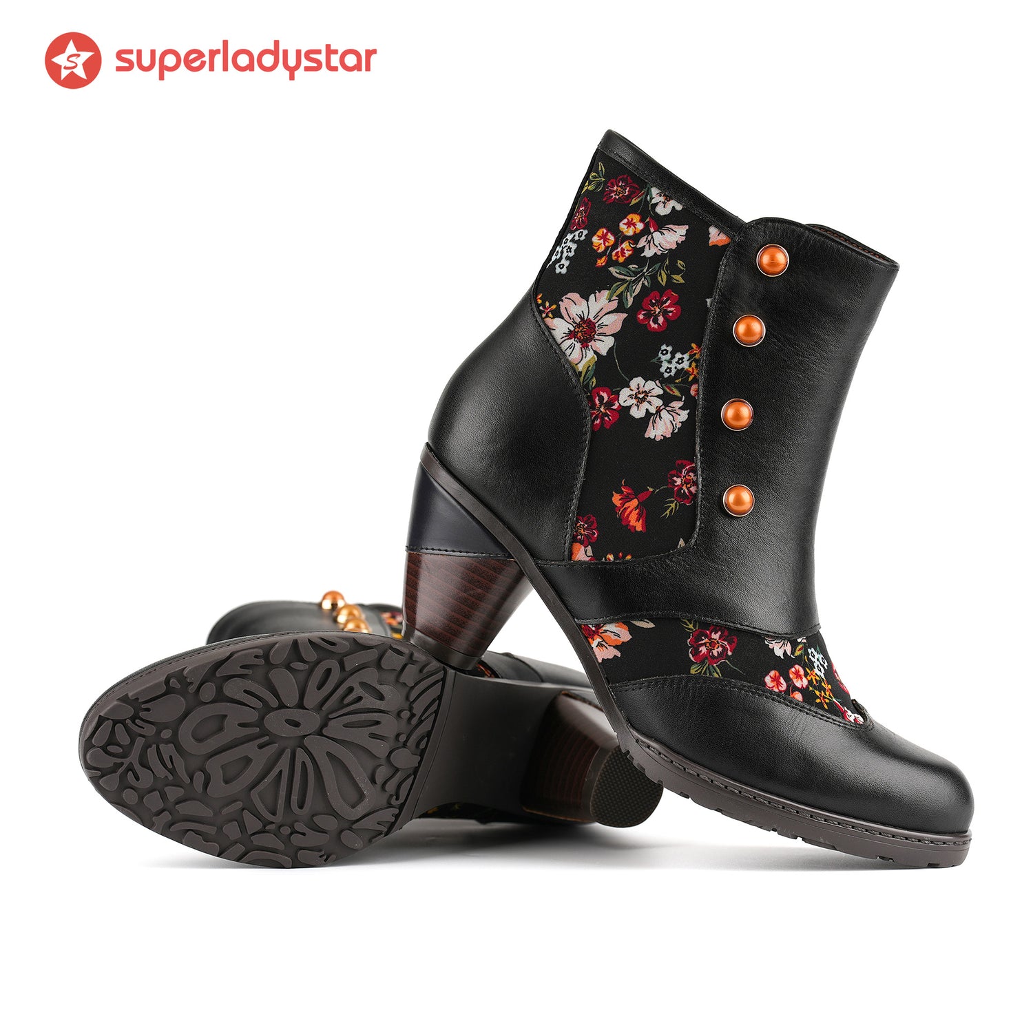 Midnight Garden Button Ankle Boots(Pre-order)