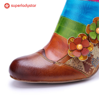 Rainbow Bloom Ankle Boots