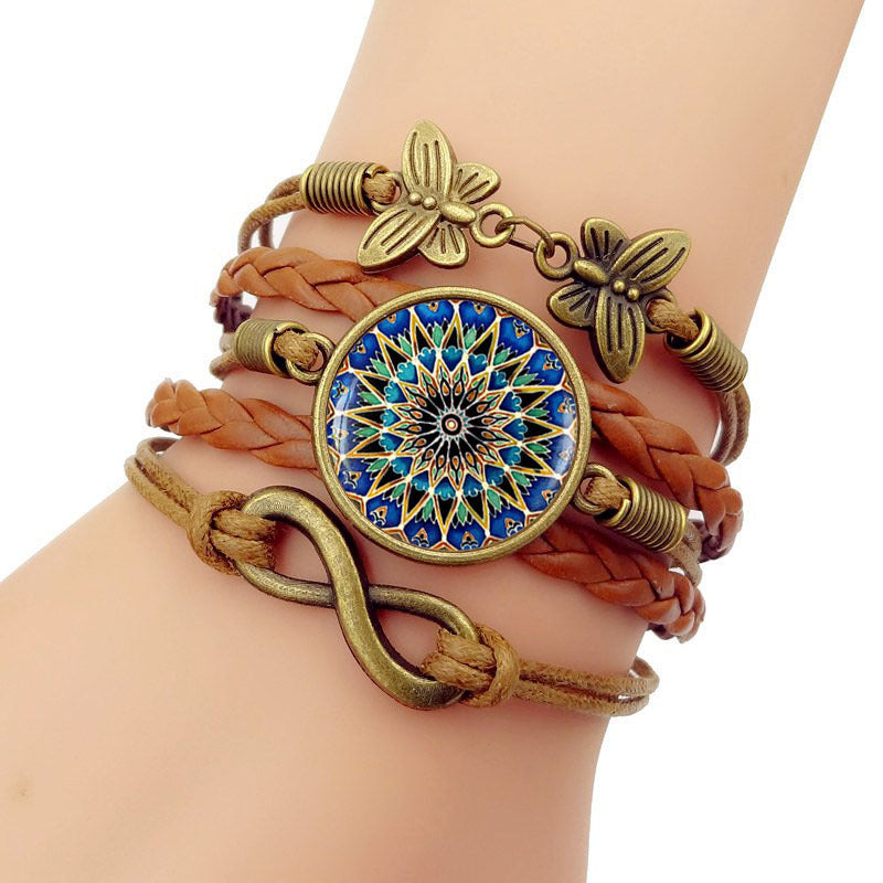 Brazalete de mariposa tejida vintage bohemia