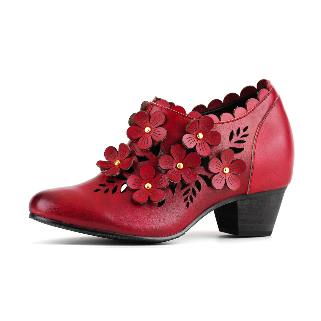 Scarlet Bloom Cut-out Pumps