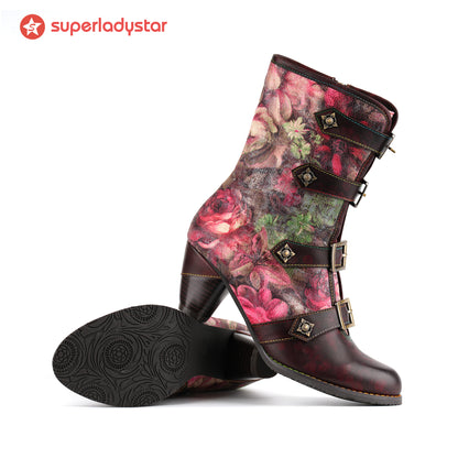 Botas de fivela do jardim de rosas (pré-encomenda)