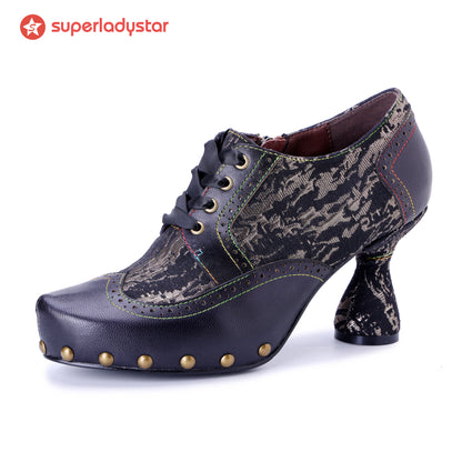 Retro Handmade Leather Exquisite Pumps