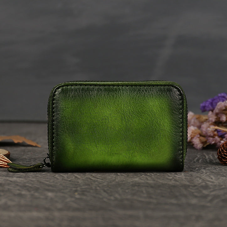 Mini Solid Color Vintage Soft Leather Wallet