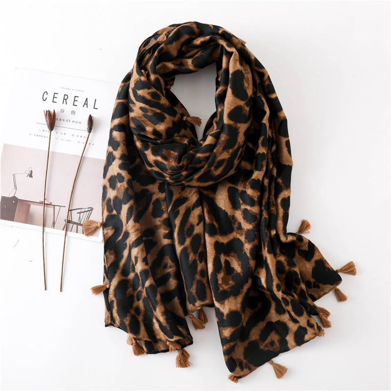 Klassiker Mode Leopard Print Long Schal