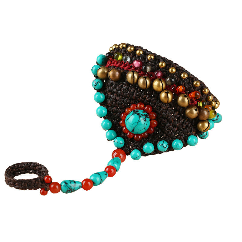 Vintage Handmade Woven Bell Ring Bracelet
