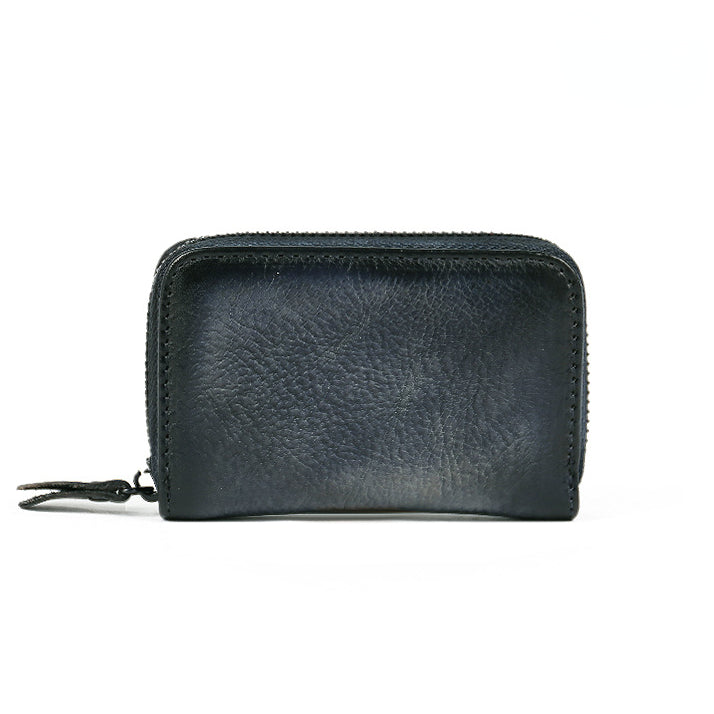 Mini Solid Color Vintage Soft Leather Wallet