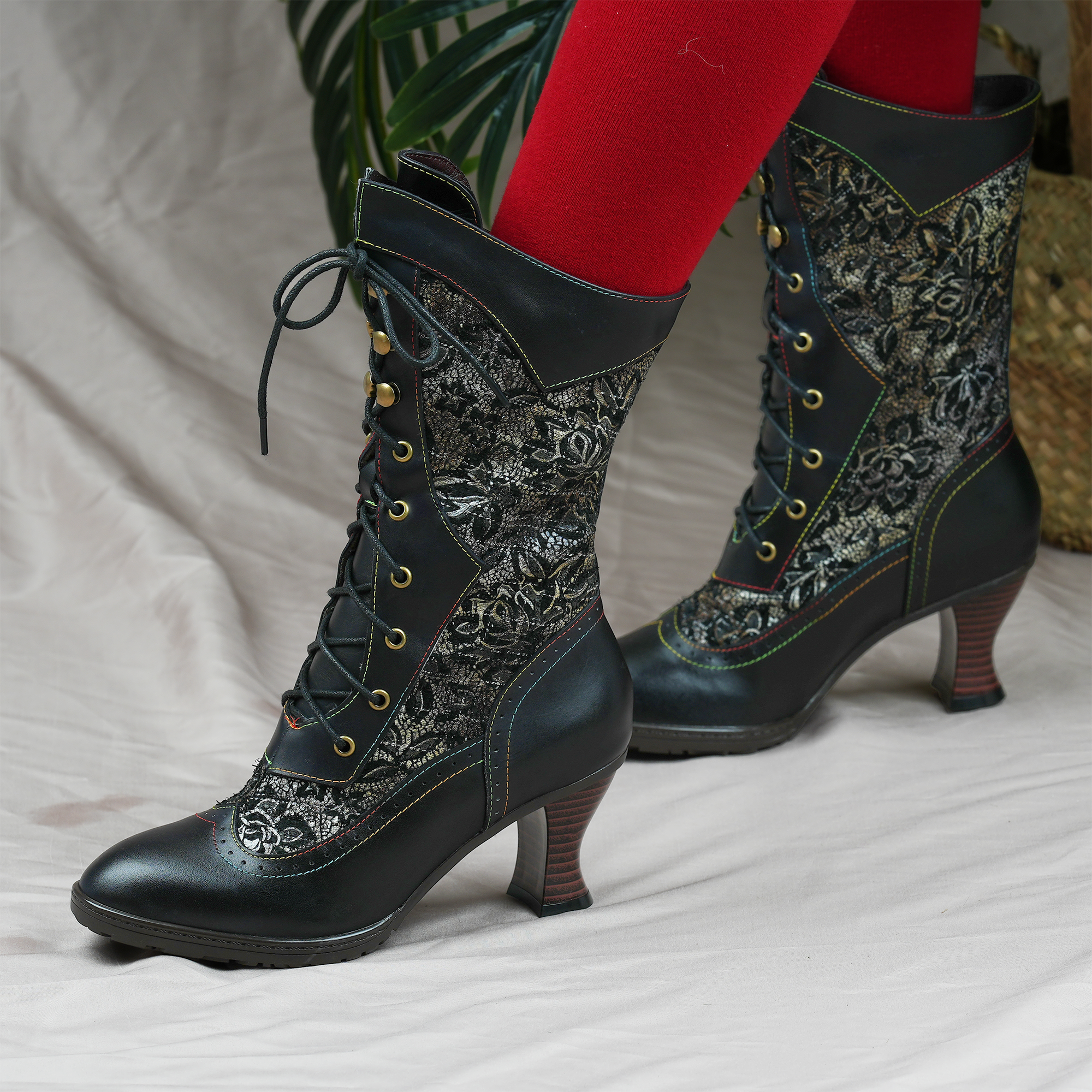 Victorian Elegance Mid-Calf Boots