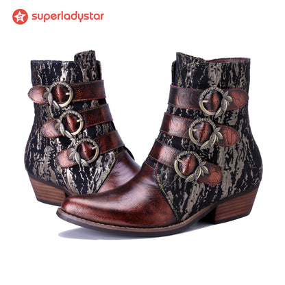 Three-Strap Rebel Ankle Boots